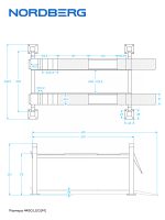 Подъемник 4-стоечный 5 т, c ручной траверсой 3 т N433, для сход-развала, электростопоры,380 В, серый NORDBERG 4450J_EG(M) — изображение 7