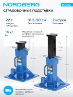 Подставка страховочная 22 т (комплект 2 шт.) NORDBERG N3022 — изображение 2
