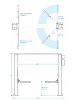 Подъемник двухстоечный 4 т, верхняя синхронизация, с электростопорами, H=4 м, 380 В, синий NORDBERG N4120H1E-4B_3+2_380 — изображение 3