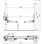 Подъемник электрогидравлический 4.5т 100-1820мм 2-х стоечный 380В ниж.синхрон.(электр. спуск) GTE — изображение 5