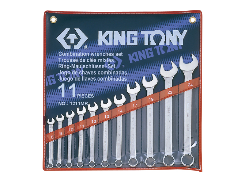 2rm97rltnnd7dosvy2ct1yoidcomilx0 Набор комбинированных ключей,11 предметов 8-24 мм, king tony 1211mr — изображение 1