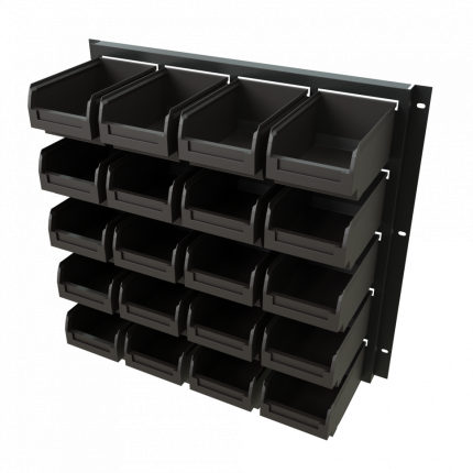 Держатель GAROPT для лотков 20шт (лотки в комплекте), крепление на стену или перфорированную панель