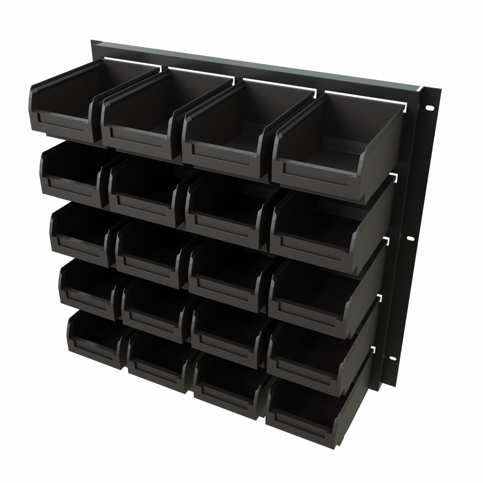 31587.970 Держатель GAROPT для лотков 20шт (лотки в комплекте), крепление на стену или перфорированную панель — изображение 1