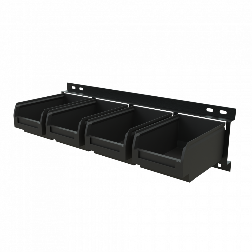 31590.970 Держатель GAROPT для лотков 4шт на экран (лотки в комплекте), крепление на инструментальную тележку или перфорированную панель — изображение 1