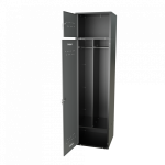 Шкаф для раздевалок GT205SHP.GREY (500мм х 500мм х 1936мм) СЕРЫЙ . Секция для обуви, двойная секция для курток с перекладиной под вешалки, верхняя антресоль с отдельным замком для головных уборов и сумок. Габариты упаковки 1630*540*155 мм (Д*Ш*В) — изображение 2