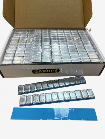 Грузики самоклеящиеся GAROPT стальные(адгезив) 12х5 гр. на синей ленте, 100шт(полосок)  chemistry