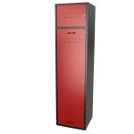Шкаф для раздевалок GT205SHP.RED (500мм х 500мм х 1936мм) КРАСНЫЙ . Секция для обуви, двойная секция для курток с перекладиной под вешалки, верхняя антресоль с отдельным замком для головных уборов и сумок (2) — изображение 3