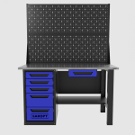 Верстак однотумбовый 5 ящиков с двумя экранами и ящиком, синий 1400*700 Garopt, GT1400STY1Y5PP2.blue — изображение 2