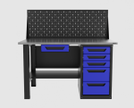 Верстак однотумбовый 5 ящиков с экраном и ящиком, синий 1400*700 Garopt, GT1400STY1Y5PP.blue — изображение 2