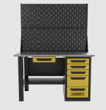 Верстак однотумбовый 5 ящиков с двумя экранами и ящиком, желтый 1400*700 Garopt, GT1400STY1Y5PP2.yell — изображение 2