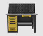 Верстак однотумбовый 5 ящиков с экраном и ящиком, желтый 1400*700 Garopt, GT1400STY1Y5PP.yell — изображение 2