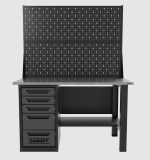 Верстак однотумбовый 5 ящиков с двумя экранами, серый 1400*700 Garopt, GT1400STY5PP2.grey — изображение 2