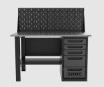 Верстак однотумбовый 5 ящиков с экраном, серый 1400*700 Garopt, GT1400STY5PP.grey — изображение 2