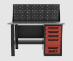 Верстак однотумбовый 5 ящиков с экраном красный 1400*700 Garopt, GT1400STY5PP.red — изображение 2