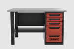 Верстак однотумбовый 5 ящиков, красный 1400*700 Garopt, GT1400STY5.red — изображение 2