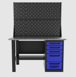 Верстак однотумбовый 5 ящиков с двумя экранами, синий 1400*700 Garopt, GT1400STY5PP2.blue — изображение 2