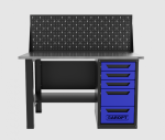 Верстак однотумбовый 5 ящиков с экраном, синий 1400*700 Garopt, GT1400STY5PP.blue — изображение 2