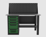 Верстак однотумбовый 5 ящиков с экраном, зеленый 1400*700 Garopt, GT1400STY5PP.green — изображение 2