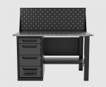 Верстак однотумбовый 4 ящика с экраном серый 1400*700 Garopt, GT1400STY4PP.grey