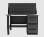 Верстак однотумбовый 4 ящика с экраном серый 1400*700 Garopt, GT1400STY4PP.grey — изображение 2