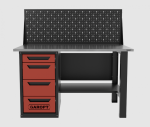 Верстак однотумбовый 4 ящика с экраном красный1400*700 Garopt, GT1400STY4PP.red — изображение 2