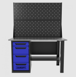 Верстак однотумбовый 4 ящика с двумя экранами, синий 1400*700 Garopt, GT1400STY4PP2.blue — изображение 2