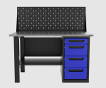 Верстак однотумбовый 4 ящика с экраном синий 1400*700 Garopt, GT1400STY4PP.blue — изображение 2
