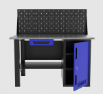 Верстак однотумбовый с ящиком и экраном 1400*700 GAROPT синий, GT1400STDY1PP.blue — изображение 2