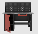 Верстак однотумбовый с ящиком и экраном 1400*700 GAROPT красный, GT1400STDY1PP.red — изображение 2