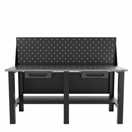 Верстак бестумбовый с экраном и двумя ящиками, серый/ Стол для слесарных работ 1800*700 GAROPT, Gt1800STY1Y1PP.grey