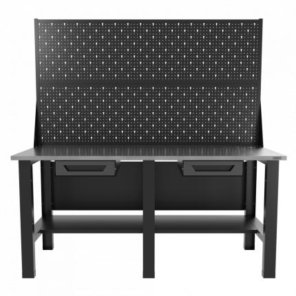 Верстак бестумбовый с двумя экранами и двумя ящиками, серый/ Стол для слесарных работ 1800*700 GAROPT, Gt1800STY1Y1PP2.grey