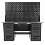 Верстак двухтумбовый 4 ящиков /5 ящиков с двумя экранами и ящиком, 1800*700 серый GAROPT, GT1800Y1Y4Y5PP2.grey