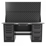 Верстак двухтумбовый 4 ящиков /5 ящиков с двумя экранами и ящиком, 1800*700 серый GAROPT, GT1800Y1Y4Y5PP2.grey — изображение 2