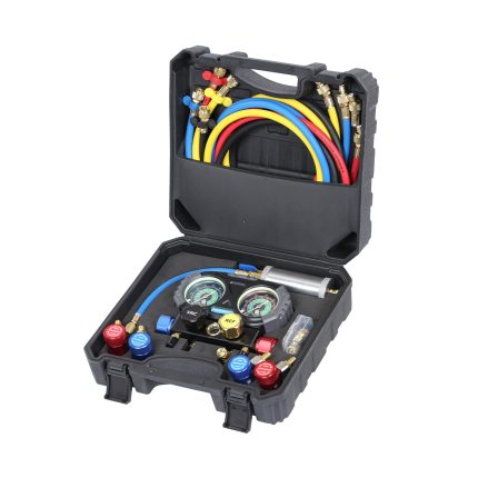 Коллектор манометрический четырехвентильный со шлангами, муфтами и инжектором в кейсе NORDBERG NFG34K