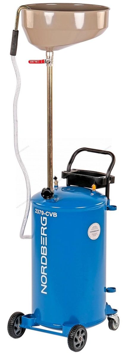 Установка для сбора масла пневматическая, 65 л, синяя NORDBERG 2379-CVB