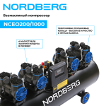 Компрессор безмасляный 380 В, ресивер 200 л, 1000 л/мин NORDBERG NCEO200/1000 — изображение 5