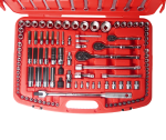 Набор инструментов 123 предмета слесарно-монтажный 1/4",3/8",1/2" 6-ти гран. метрич/дюйм в кейсе JTC — изображение 2