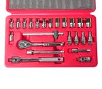 Набор головок торцевых и насадок 1/4" 6-ти гранных 4-13мм,Т20-Т40 23 предмета в кейсе JTC — изображение 2