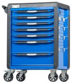 Тележка инструментальная, 7 выдвижных ящиков, с системой защиты от опрокидывания, синяя NORDBERG T7P(B) — изображение 2