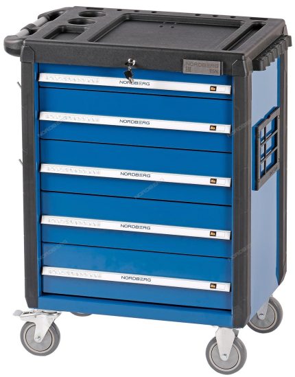 Тележка инструментальная, 5 выдвижных ящиков, синяя NORDBERG T5N(B)