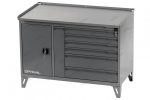 Верстак слесарный двухтумбовый, 7 серых ящиков OPTIMAL NW217 7012/7015