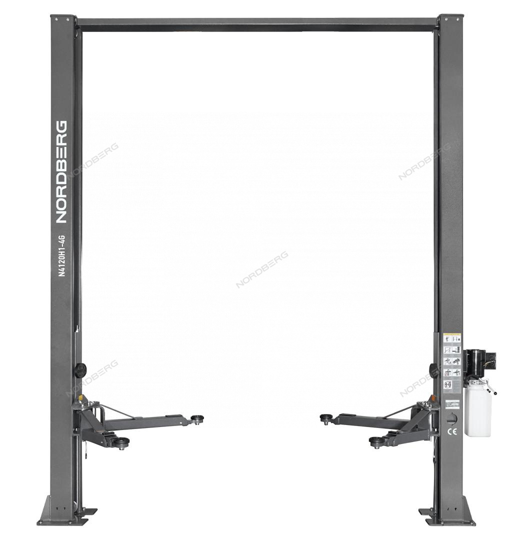 f1stk1mpv2tcn0axj9b8ess74pon0x0s Подъемник двухстоечный 4 т, верхняя синхронизация, H=4 м, 380 В, серый NORDBERG N4120H1-4G_3+2_380 — изображение 1