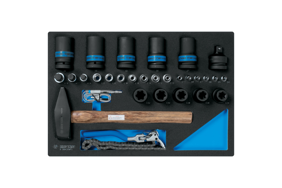 gtbmolulxr1wcluechz6obu1m107r73b Набор ударных головок 1"", головок TORX Е-стандарт, молоток, съемник, тестер, ложемент, 30 — изображение 1