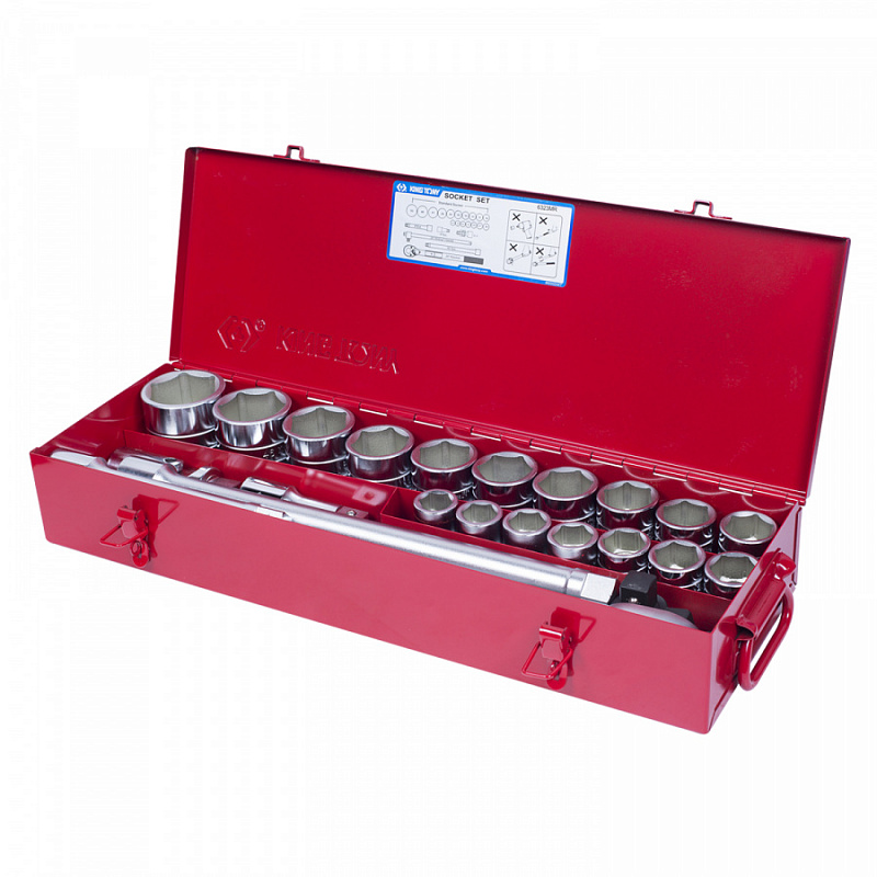 kfwakisl370v3bg8wccw3ozfng2308jz Набор торцевых головок с принадлежностями 1/2"", двенадцатигранные, 10-32 мм, 23 предмета — изображение 1