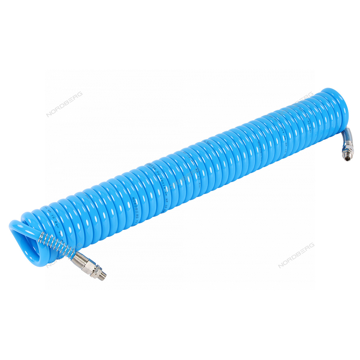 l7j33tb8rweahlkluyug6sk6bh1x8kca Шланг воздушный спиральный ПУ диам. 10х14мм, 11м NORDBERG HS1011PU — изображение 1