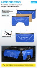 Комплект защитных накидок Крыло-Бампер-Крыло, 3 шт NORDBERG NN33 — изображение 2