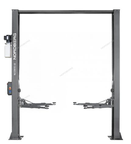 Подъемник двухстоечный 4 т, верхняя синхронизация, с электростопорами, H=4 м, 380 В, серый NORDBERG N4120H1E-4G_3+2_380
