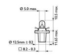 Автолампа BAX1.2W с серым патроном (B8.5d) 24V PHILIPS /10/200 HIT — изображение 2