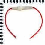 Держатель предохранителя стеклянного  FHC-1061 WHITE (пластик) с красным проводом  TX /10/100 HIT
