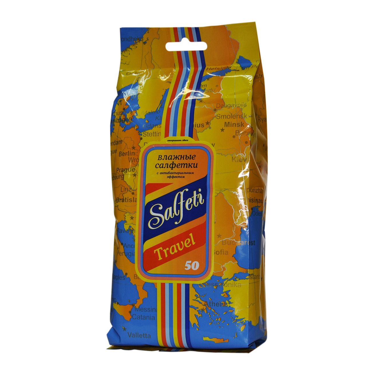 m0001016563_1.resize1 Салфетки влажные SF-48118 "SALFETI TRAVEL" универсальные очищающие (20х16см) в мягкой упаковке (50шт) АВАНГАРД /1/32 — изображение 1